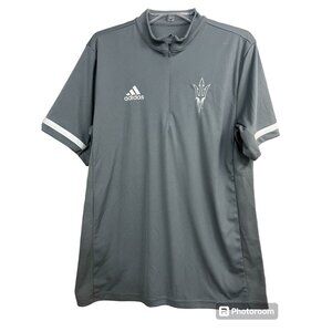 Arizona Sun Devils Adidas Quarter Zip Shirt Team Issued M‎ Gray White Climacool